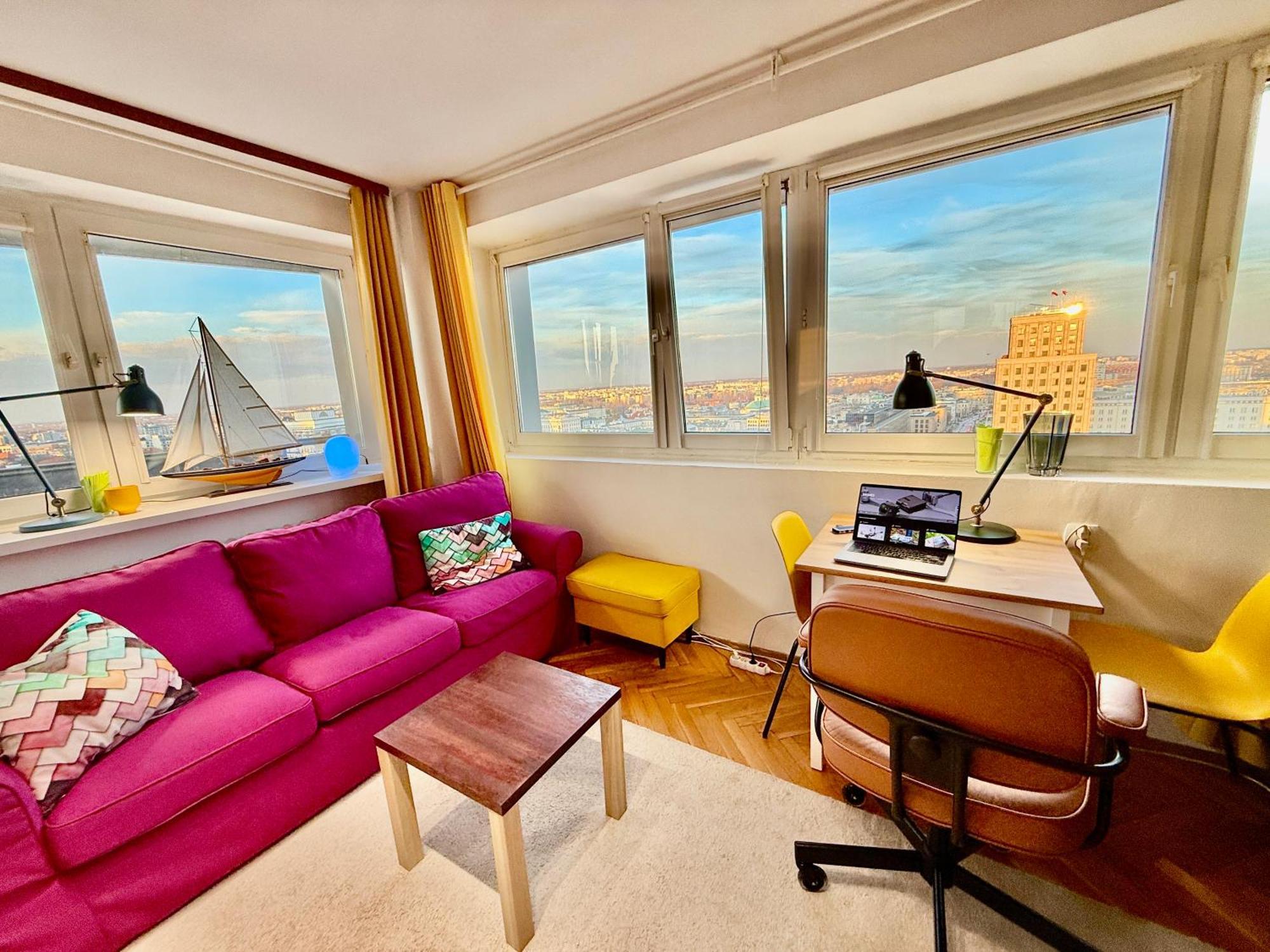 Super Apartment Yellow 2X Metro Fast Wifi 1 Gbs Netflix Panorama Miasta Warsaw Exterior photo