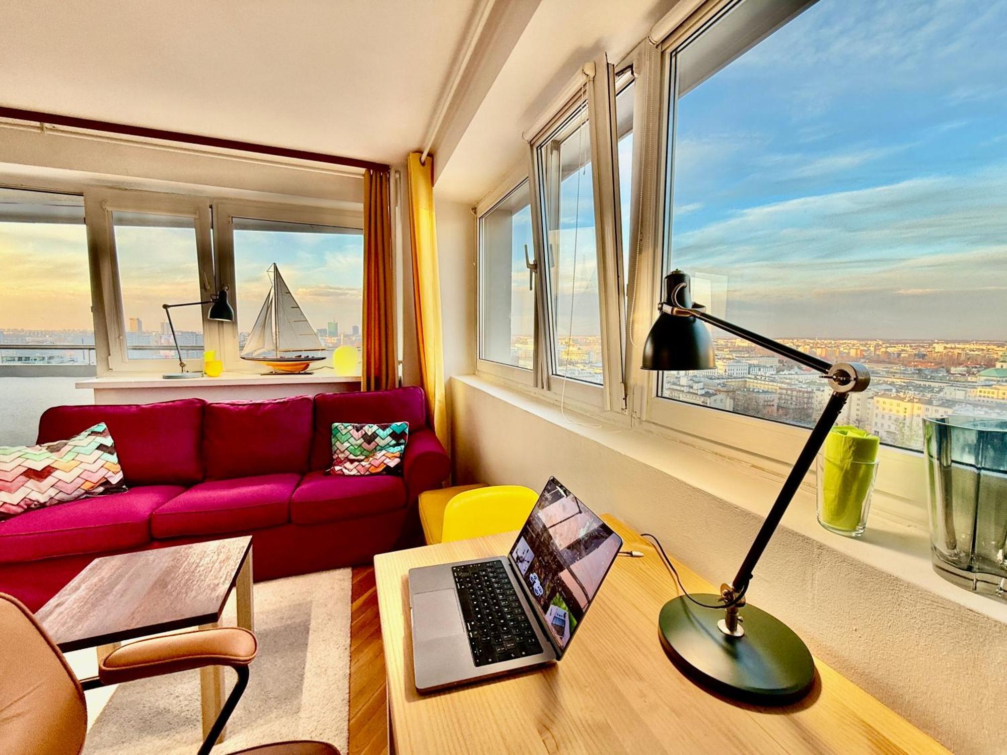 Super Apartment Yellow 2X Metro Fast Wifi 1 Gbs Netflix Panorama Miasta Warsaw Exterior photo