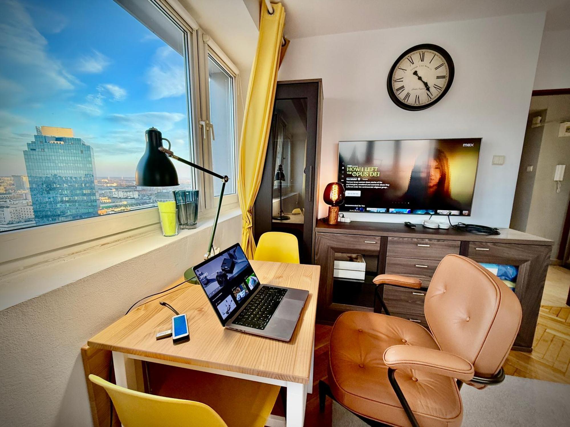 Super Apartment Yellow 2X Metro Fast Wifi 1 Gbs Netflix Panorama Miasta Warsaw Exterior photo